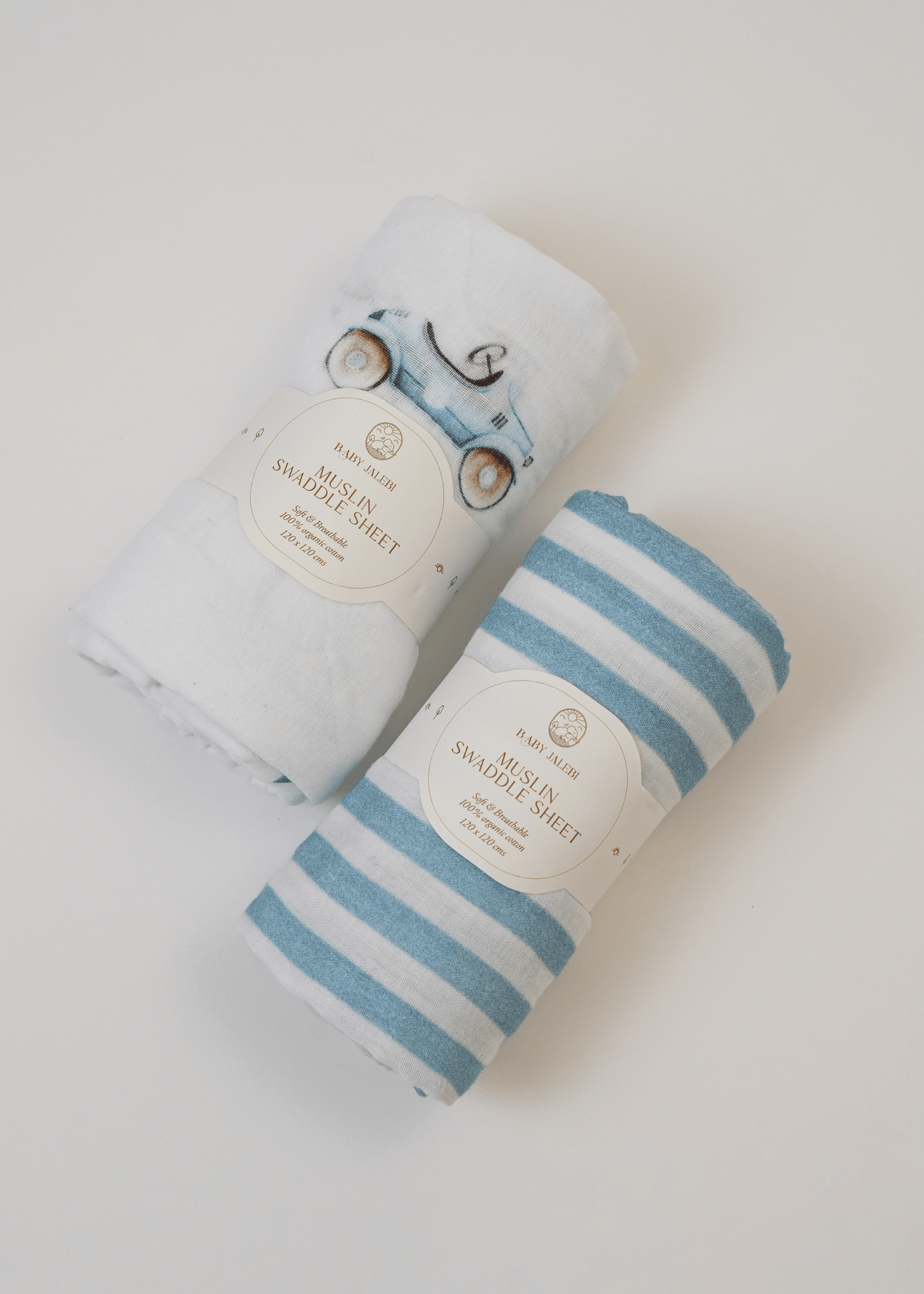 طقم قماط رودستر العضوي من الشاش مكون من قطعتين